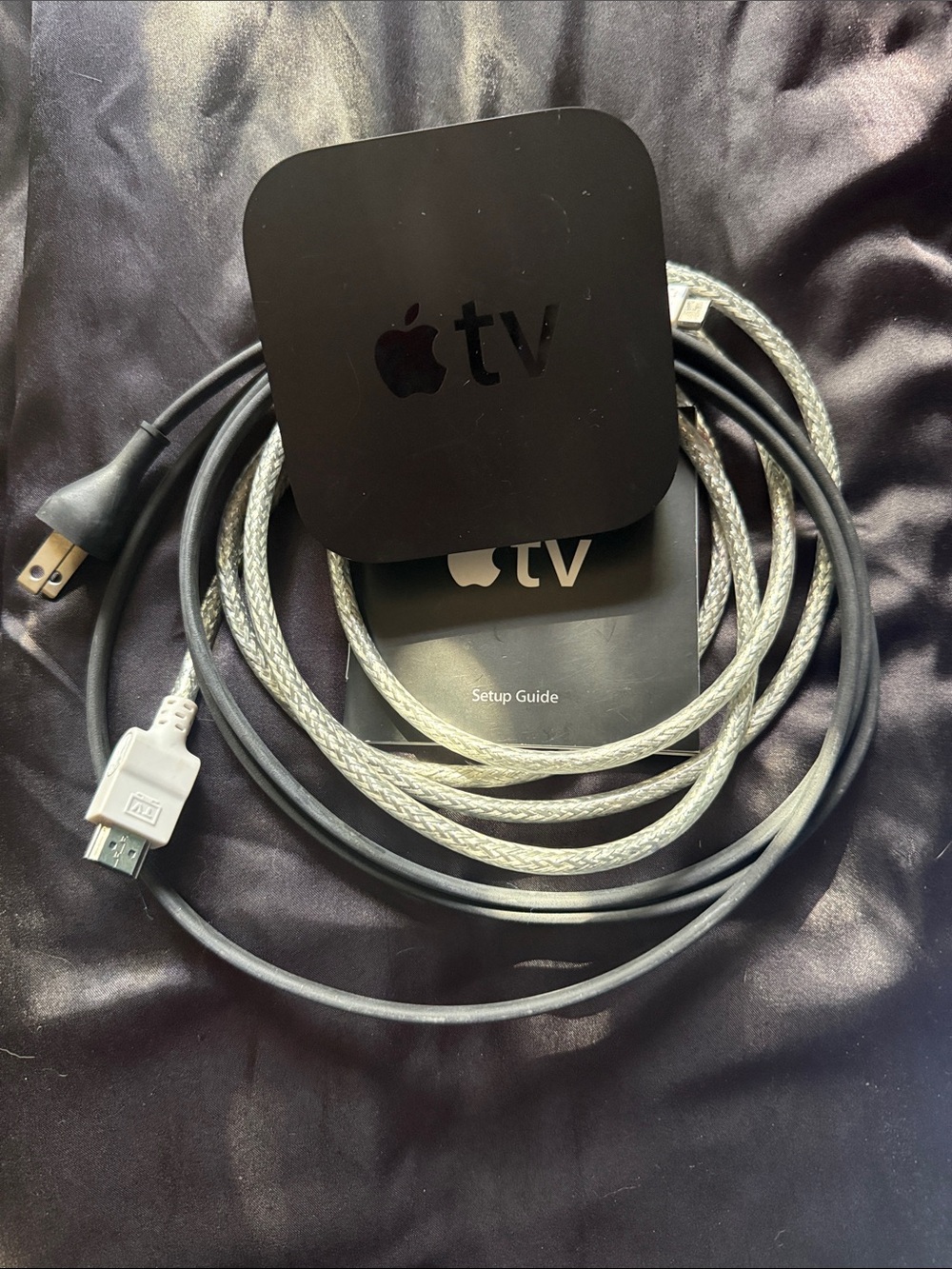 Apple TV Media Player in Black with All Original Parts- Plus an HDMI Cable